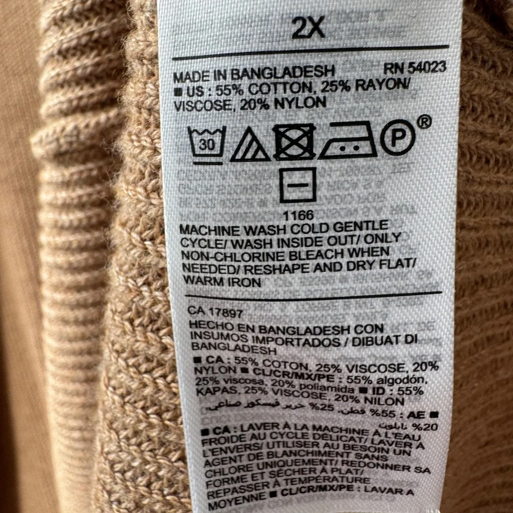 Old Navy Women's Brown Open Front Cardigan. Size 2X